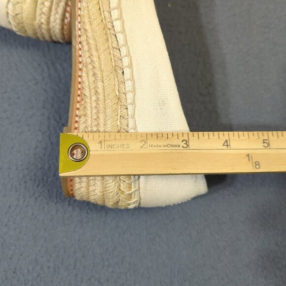 Tory Burch Shoes Women's 7 Cream Color Block Espadrille Recycled Canvas Nappa - Picture 13 of 13